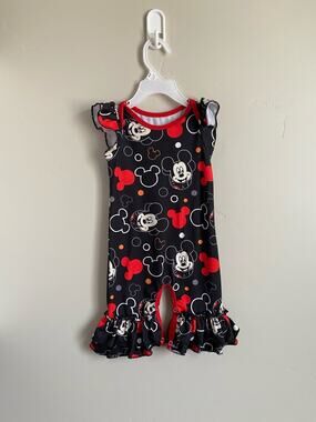 Mickey Mouse Ruffled Romper Disneyland Baby Girl Outfit